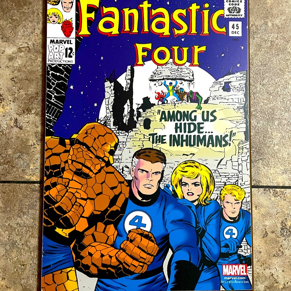 Fantastic Four Comic Book Cover Wooden Wall Hanging